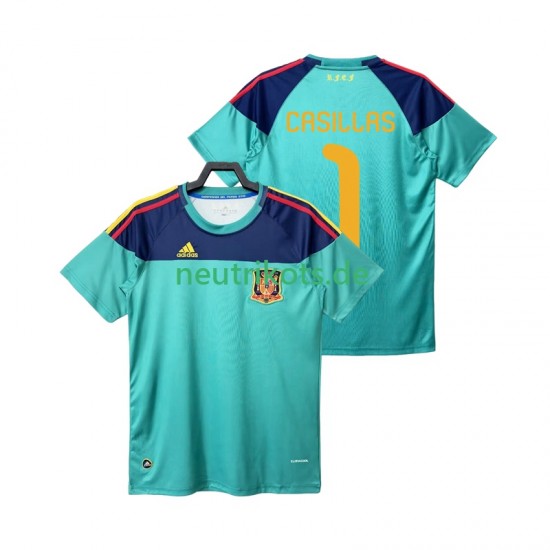 Fußballtrikot Spanien Casillas 1 Torwart Retro Herren Heim 2010 Kurzarm