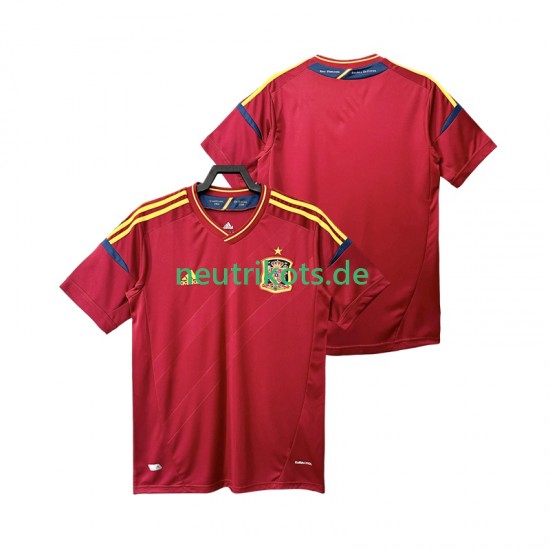 Fußballtrikot Spanien 2012 Retro Herren Heim Kurzarm