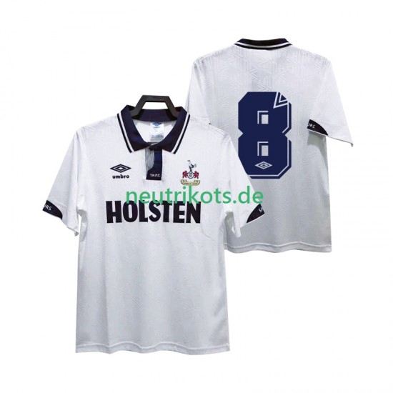 Fußballtrikot Tottenham Hotspur 8 1991 1993 Retro Herren Heim Kurzarm