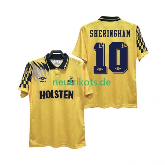 Fußballtrikot Tottenham Hotspur SHERINGHAM 10 1992 Retro Herren Auswärts 1994 Kurzarm