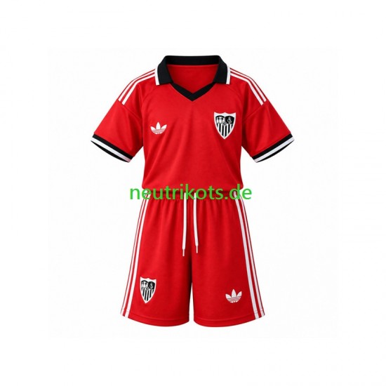 Fußballtrikot FC Sevilla Retro Kinder Heim 2026-2027 Kurzarm