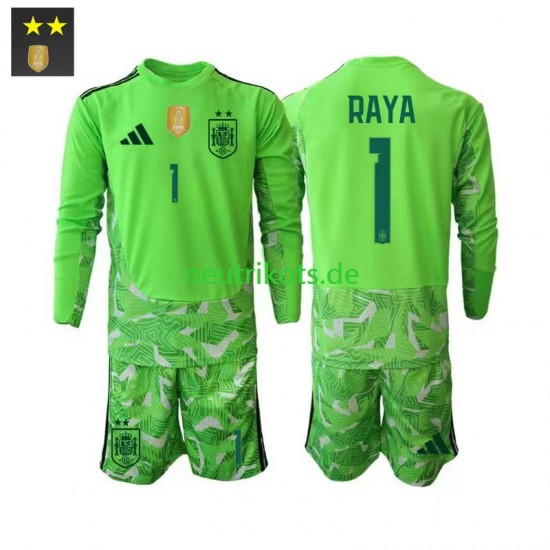 Fußballtrikot Spanien David Raya 1 Torwart Kinder Ausweich 2026-2027 Langarm