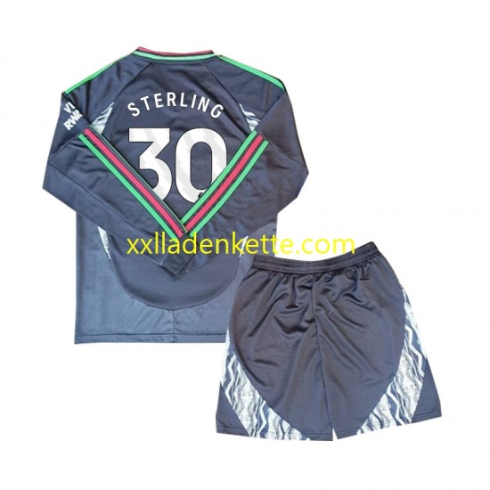Fußballtrikot Arsenal Sterling 30 Kinder Auswärts 2024-2025 Langarm