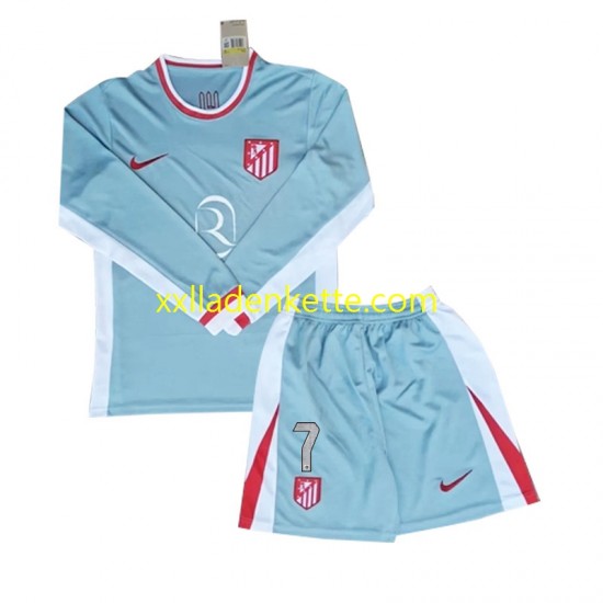 Fußballtrikot Atlético Madrid Antoine Griezmann 7 Kinder Auswärts 2024-2025 Langarm