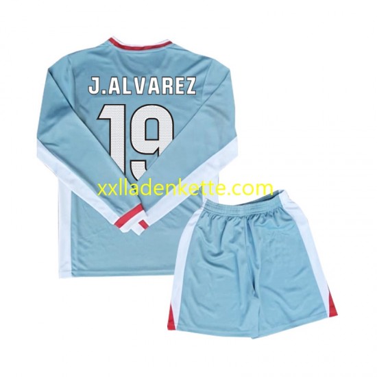 Fußballtrikot Atlético Madrid Julian Alvarez 19 Kinder Auswärts 2024-2025 Langarm