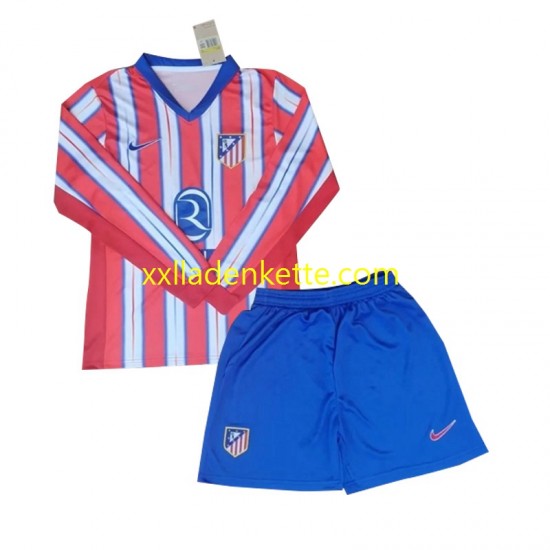 Fußballtrikot Atlético Madrid Kinder Heim 2024-2025 Langarm