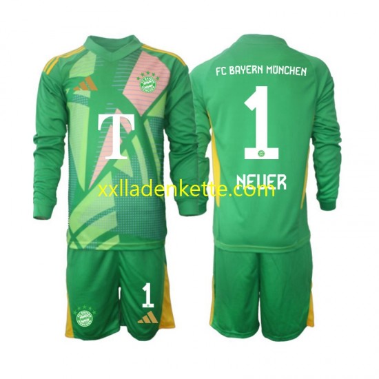Fußballtrikot FC Bayern München Manuel Neuer 1 Torwart Kinder Viertes 2024-2025 Langarm