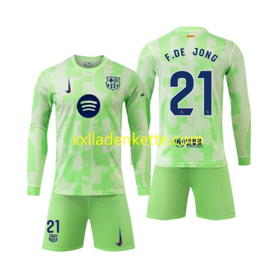 Fußballtrikot FC Barcelona F DE JONG 21 Kinder Ausweich 2024-2025 Langarm