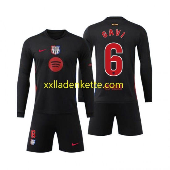 Fußballtrikot FC Barcelona Gavi 6 Kinder Auswärts 2024-2025 Langarm