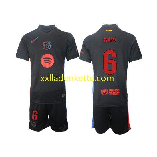 Fußballtrikot FC Barcelona Gavi 6 Kinder Auswärts 2024-2025 Kurzarm