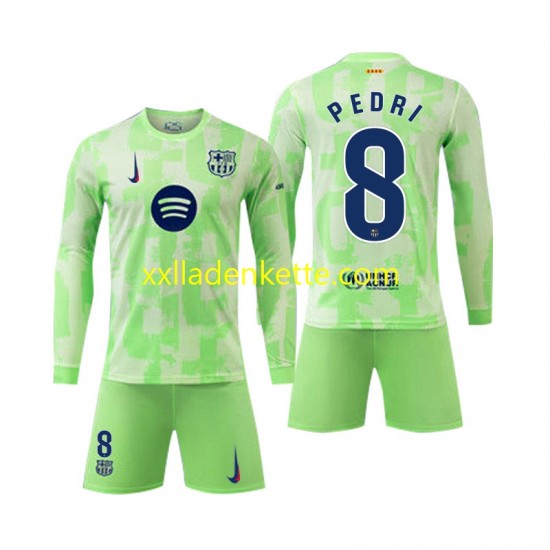 Fußballtrikot FC Barcelona Pedri 8 Kinder Ausweich 2024-2025 Langarm