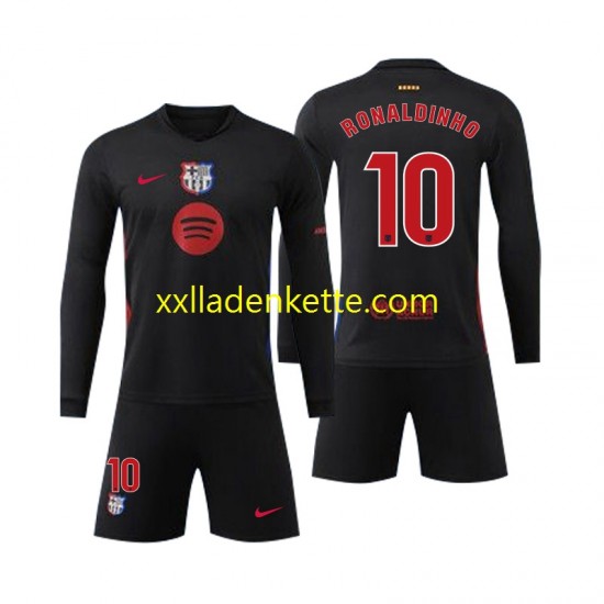 Fußballtrikot FC Barcelona Ronaldinho 10 Kinder Auswärts 2024-2025 Langarm