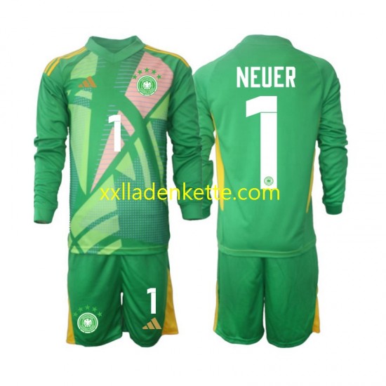 Fußballtrikot Deutschland Manuel Neuer 1 Torwart Kinder Ausweich 2024-2025 Langarm