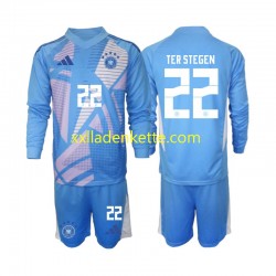 Fußballtrikot Deutschland Ter Stegen 22 Torwart Kinder Viertes 2024-2025 Langarm
