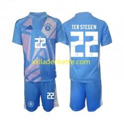 Fußballtrikot Deutschland Ter Stegen 22 Torwart Kinder Viertes 2024-2025 Kurzarm