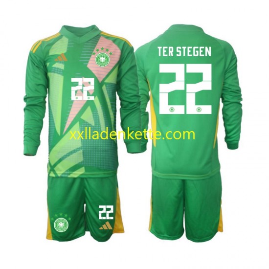 Fußballtrikot Deutschland Ter Stegen 22 Torwart Kinder Ausweich 2024-2025 Langarm