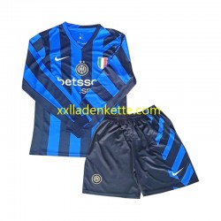 Fußballtrikot Inter Mailand Kinder Heim 2024-2025 Langarm