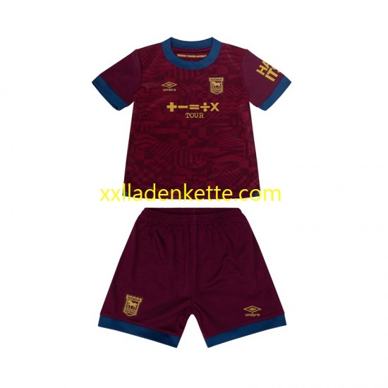 Fußballtrikot Ipswich Town Kinder Auswärts 2024-2025 Kurzarm