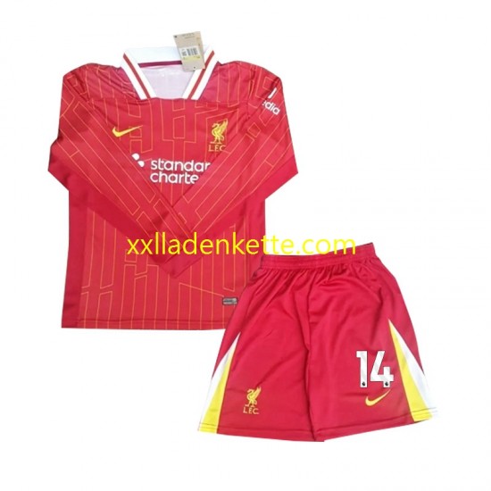 Fußballtrikot Liverpool Chiesa 14 Kinder Heim 2024-2025 Langarm
