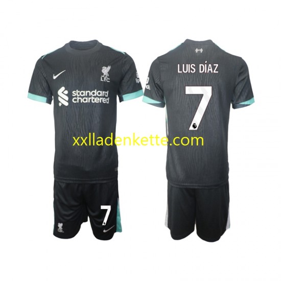 Fußballtrikot Liverpool Luis Diaz 7 Kinder Auswärts 2024-2025 Kurzarm