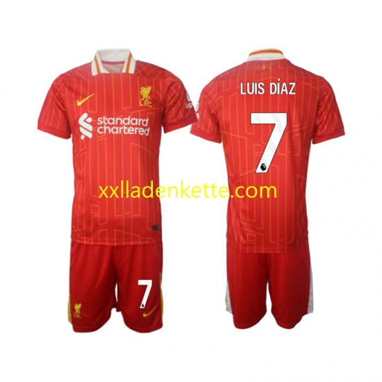 Fußballtrikot Liverpool Luis Diaz 7 Kinder Heim 2024-2025 Kurzarm