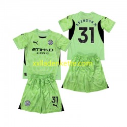 Fußballtrikot Manchester City Ederson Moraes 31 2 Torwart Kinder Viertes 2024-2025 Kurzarm