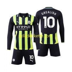 Fußballtrikot Manchester City Jack Grealish 10 Kinder Auswärts 2024-2025 Langarm