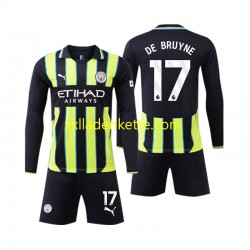 Fußballtrikot Manchester City Kevin De Bruyne 17 Kinder Auswärts 2024-2025 Langarm