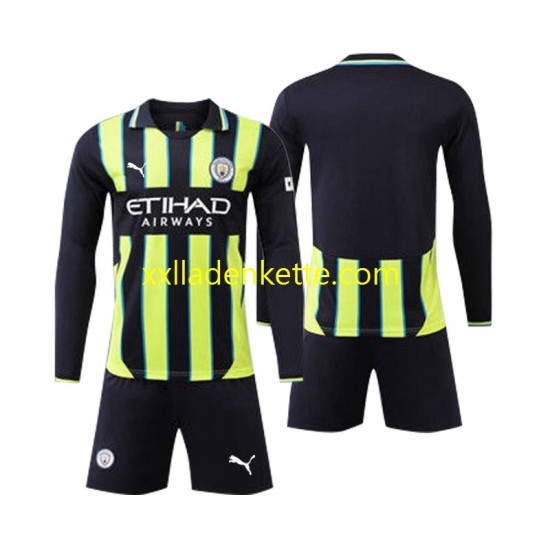Fußballtrikot Manchester City Kinder Auswärts 2024-2025 Langarm