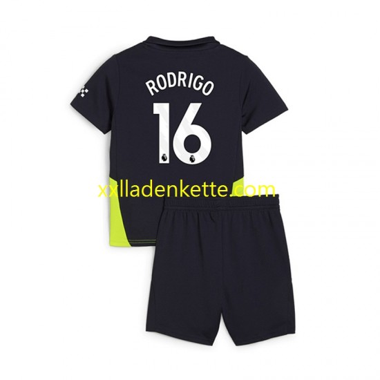 Fußballtrikot Manchester City RODRIGO 16 Kinder Auswärts 2024-2025 Kurzarm