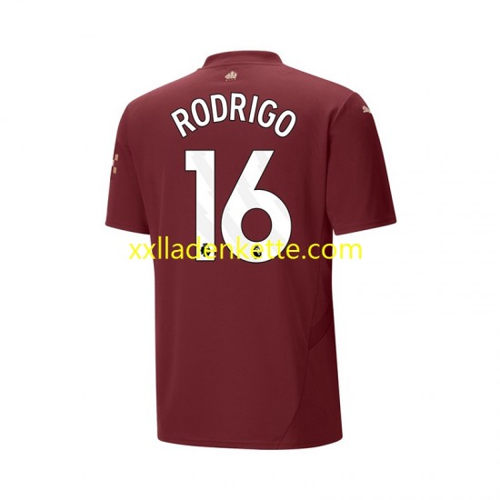 Fußballtrikot Manchester City RODRIGO 16 Herren Ausweich 2024-2025 Kurzarm