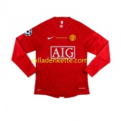 Fußballtrikot Manchester United Champion League 2007 Retro Herren Heim Langarm