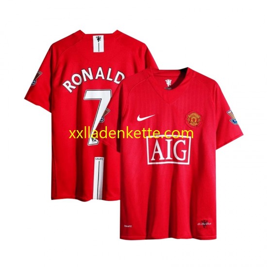 Fußballtrikot Manchester United Cristiano Ronaldo 7 Champion League 2007 Retro Herren Heim Kurzarm