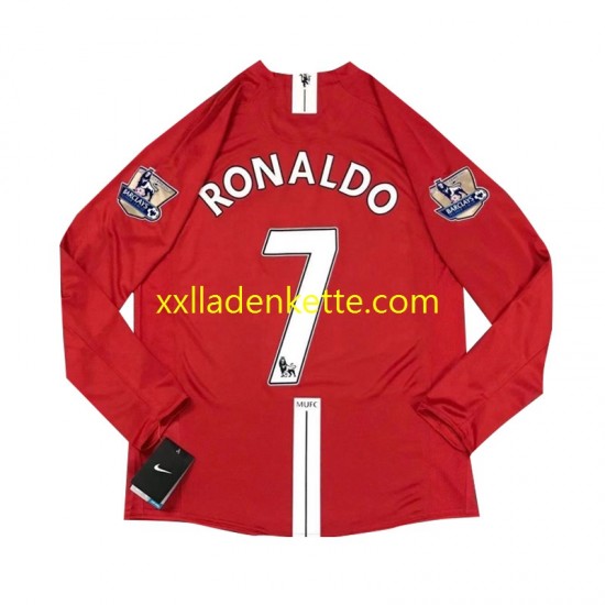 Fußballtrikot Manchester United Cristiano Ronaldo 7 2007 Retro Herren Heim Langarm