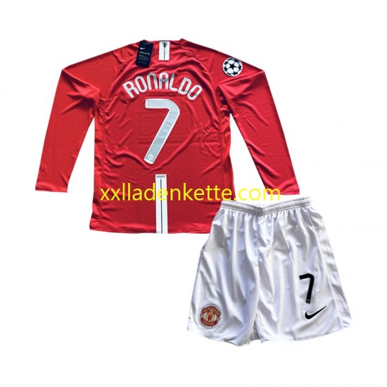 Fußballtrikot Manchester United Cristiano Ronaldo 7 Champion League 2007 Retro Kinder Heim Langarm