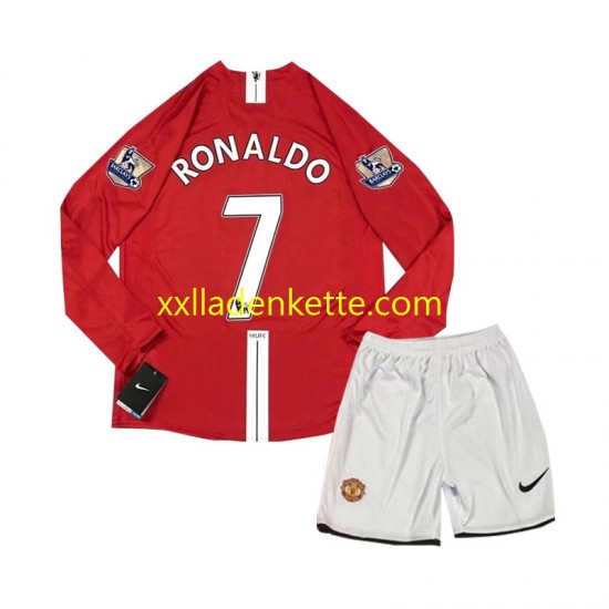 Fußballtrikot Manchester United Cristiano Ronaldo 7 2007 Retro Kinder Heim Langarm