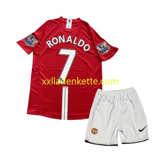 Fußballtrikot Manchester United Cristiano Ronaldo 7 2007 Retro Kinder Heim Kurzarm