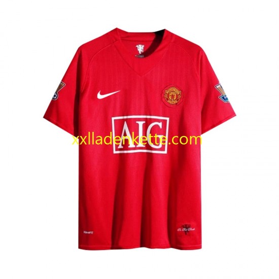 Fußballtrikot Manchester United 2007 Retro Herren Heim Langarm