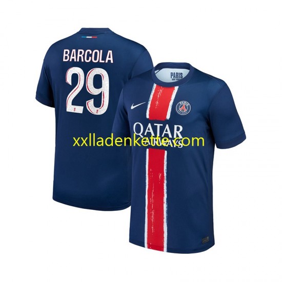 Fußballtrikot Paris Saint-Germain Bradley Barcola 29 Herren Heim 2024-2025 Kurzarm