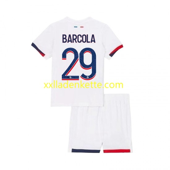 Fußballtrikot Paris Saint-Germain Bradley Barcola 29 Kinder Auswärts 2024-2025 Kurzarm