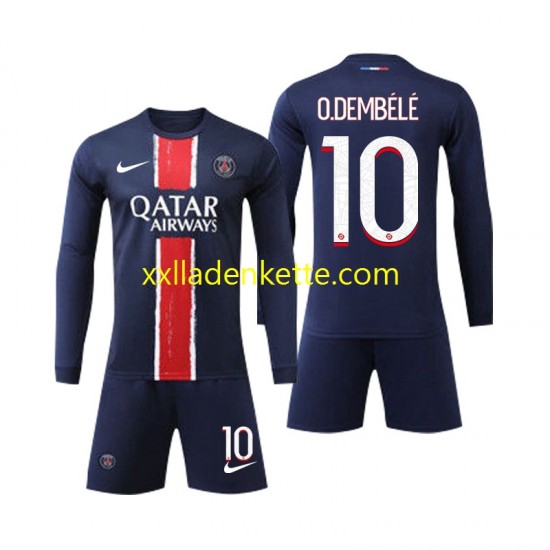 Fußballtrikot Paris Saint-Germain O Dembele 10 Kinder Heim 2024-2025 Langarm