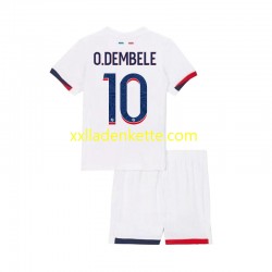 Fußballtrikot Paris Saint-Germain Ousmane Dembele 10 Kinder Auswärts 2024-2025 Kurzarm