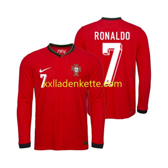 Fußballtrikot Portugal Ronaldo 7 Herren Heim Euro 2024 Langarm