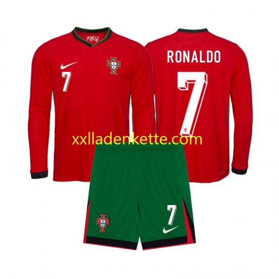 Fußballtrikot Portugal Ronaldo 7 Kinder Heim Euro 2024 Langarm