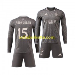 Fußballtrikot Real Madrid Arda Guler 15 Kinder Ausweich 2024-2025 Langarm