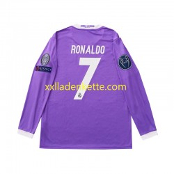 Fußballtrikot Real Madrid Cristiano Ronaldo 7 2016 Retro Herren Auswärts Langarm