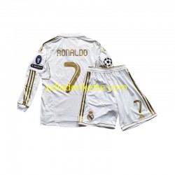 Fußballtrikot Real Madrid Cristiano Ronaldo 7 Kinder Heim 2011 Langarm