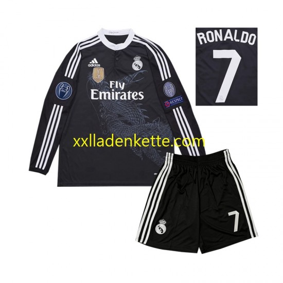 Fußballtrikot Real Madrid Cristiano Ronaldo 7 2014 Retro Kinder Ausweich Langarm
