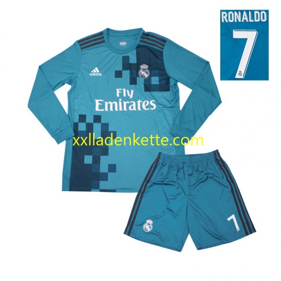 Fußballtrikot Real Madrid Cristiano Ronaldo 7 2017 Retro Kinder Ausweich Langarm