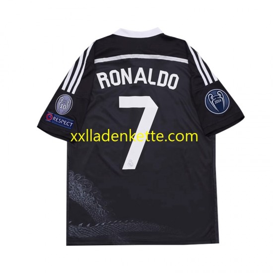 Fußballtrikot Real Madrid Cristiano Ronaldo 7 2014 Retro Herren Ausweich Kurzarm